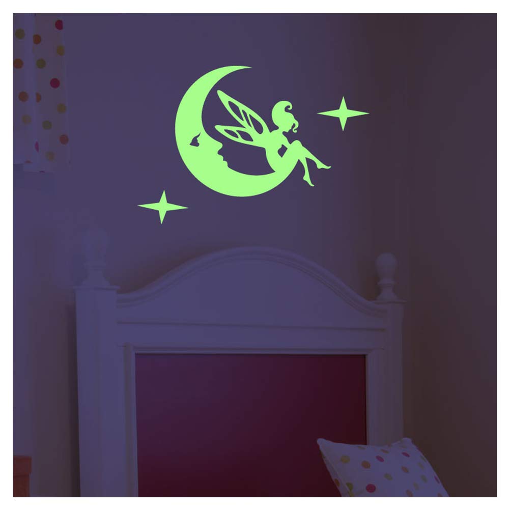 Ambiance Glow in the dark Wall Sticker Fairy and Moon - 25 x 20cm