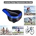TONBUX Comfortable Bicycle Seat, Bike Seat Replacement with Dual Shock Absorbing Ball Wide Bike Seat Memory Foam Bicycle Seat with Mounting Wrench (Blue)