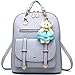 Backpack Purse for Women Large Capacity Leather Shoulder Bags Cute Mini Backpack for Girls,Grey