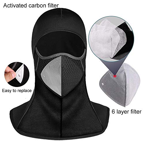 Kuyang Balaclava Windproof Ski Mask, Cold Weather Face Mask for Skiing, Snowboarding, Motorcycling & Winter Sports Black