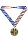 Decade Awards First Place Medal, World Class - 3 Inch Wide - Gold Medal with Stars & Stripes Neck Ribbon - Perfect for Any Competition, Coaches, Students, Athletes and Academics