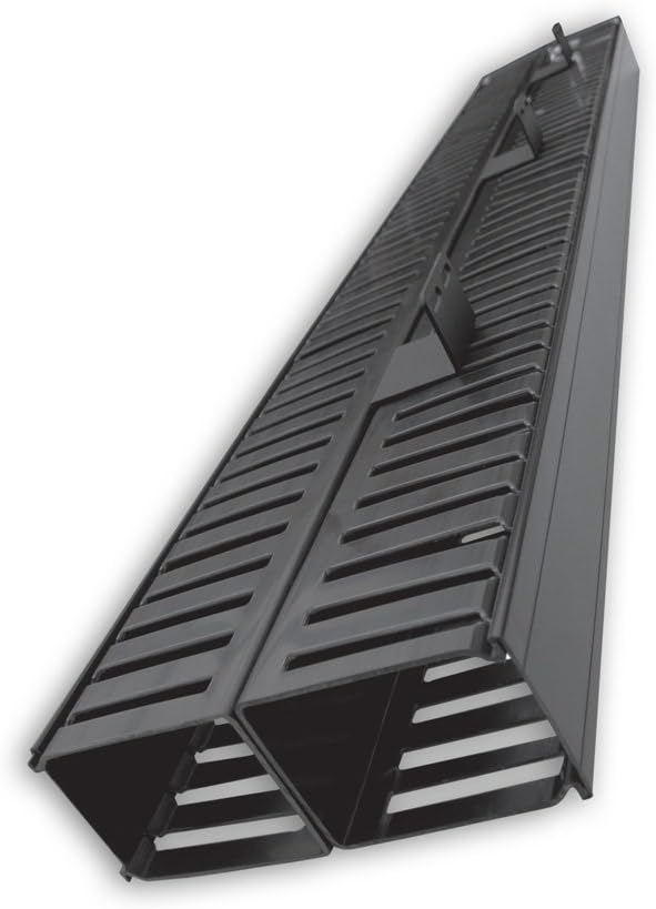 QUESTManufacturing Floor Enclosure Vertical Cable Manager, Duct with Cover, 50 Cables per Side, 6', Black (VF-07-100)