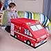 Clever Creations Kids Collapsible Storage Organizer and Ottoman, Perfect Vehicle Themed Toy Chest for Storing Books, Shoes, Games and More, Fire Truck