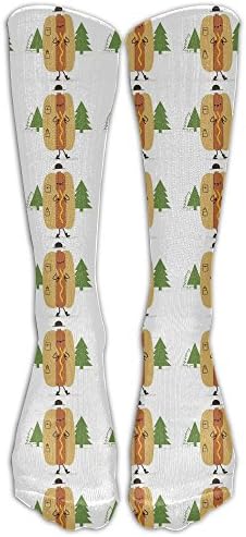 Fun Hot Dog Burger Backpacking Unisex Underwear Tube Socks Knee High Sports