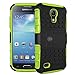 Galaxy s4 Case, Galaxy s4 Armor Cases- Tough Armorbox Dual Layer Hybrid Hard/Soft Protective Case by Cable and Case - Green Armor Case