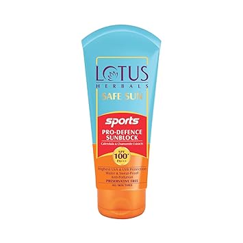 Lotus Herbals Safe Sun Sports Pro-Defence Sunblock Spf 100+ Pa+++, 80 g