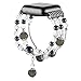 Simpeak Beaded Bracelet Band Compatible with Apple Watch Series 11/10 (42mm) 9/8/7(41mm) 6/SE/5/4 (40mm) 3/2/1(42mm), Women Fashion Elastic Bracelet Stretch Strap Compatible with iWatch 11 42mm,Black