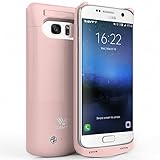 SAVFY Galaxy S7 Battery Case, 4200 mAh Portable External Backup Battery Charger Cover Case Pack for Samsung Galaxy S7 Rechargeable Power Bank Case (Rose Gold)