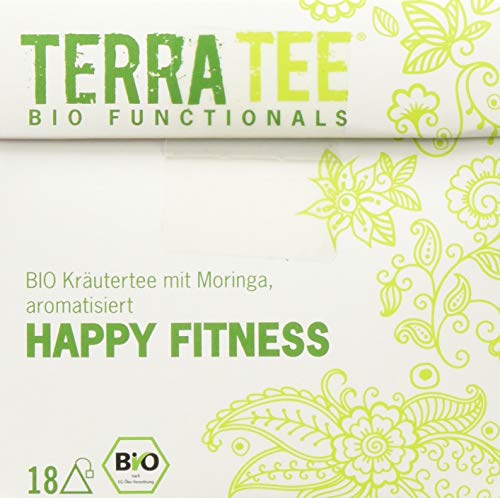 Terra Tee Bio Functionals Kräutertee mit Moringa - Happy Fitness, 4er Pack (4 x 40 g)