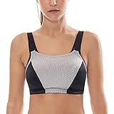 La Isla Women's Bounce Control Wirefree High Impact Plus Size Support Sports Bra