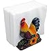 Decorative Rooster Napkin Holder Stand Sculpture for Figurines and Statues As Farm & Country Kitchen Decor Table Centerpieces and Collectible Chicken or Rustic Gifts for Farmers