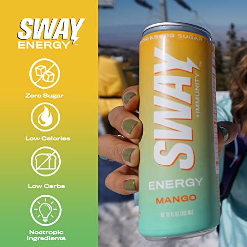 Sway Energy + Immunity Drink, Mango, 12 Fl Oz (12 Count), 160 mgs of