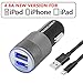 iPhone Car Charger, Eleckey 4.8A Lightning Car Charger with 3.3ft Apple MFi Certified Lightning Cable for for iPhone 6S / 6S Plus, 6, 5S, iPad