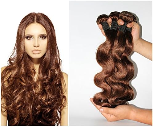 Fashion A Plus (TM) Brazilian Hair 4 Bundles Body Wave Hair Extensions #4 Medium Brown 400g Per Lot 7A Grade (16" 18" 20" 22")