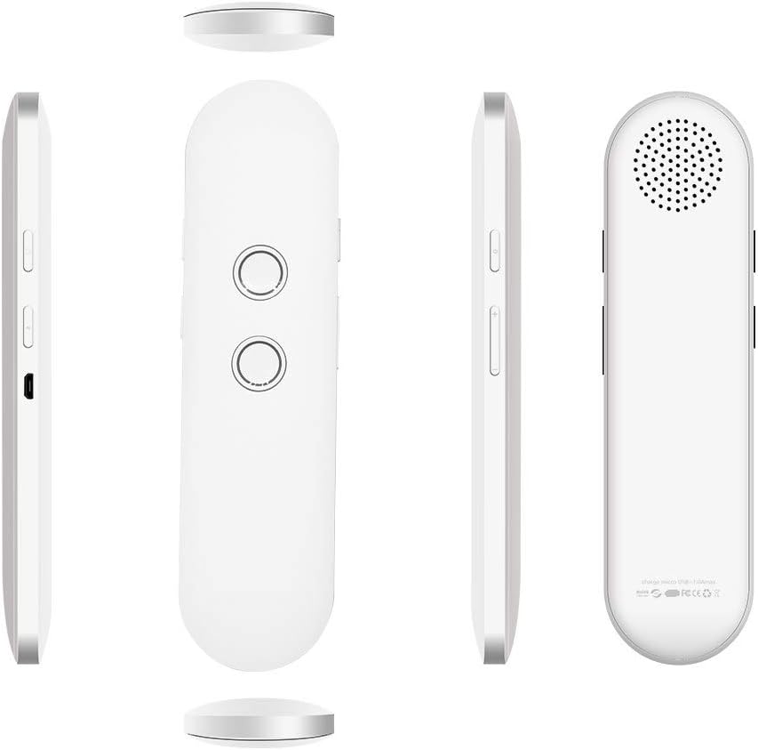 DjfLight NEW Muama Enence Smart Portable Voice Translator, Instant Real-Time Language Translator Bluetooth Voice Translator, 40+Languages For Travel, Business Meeting, Path Finding,White