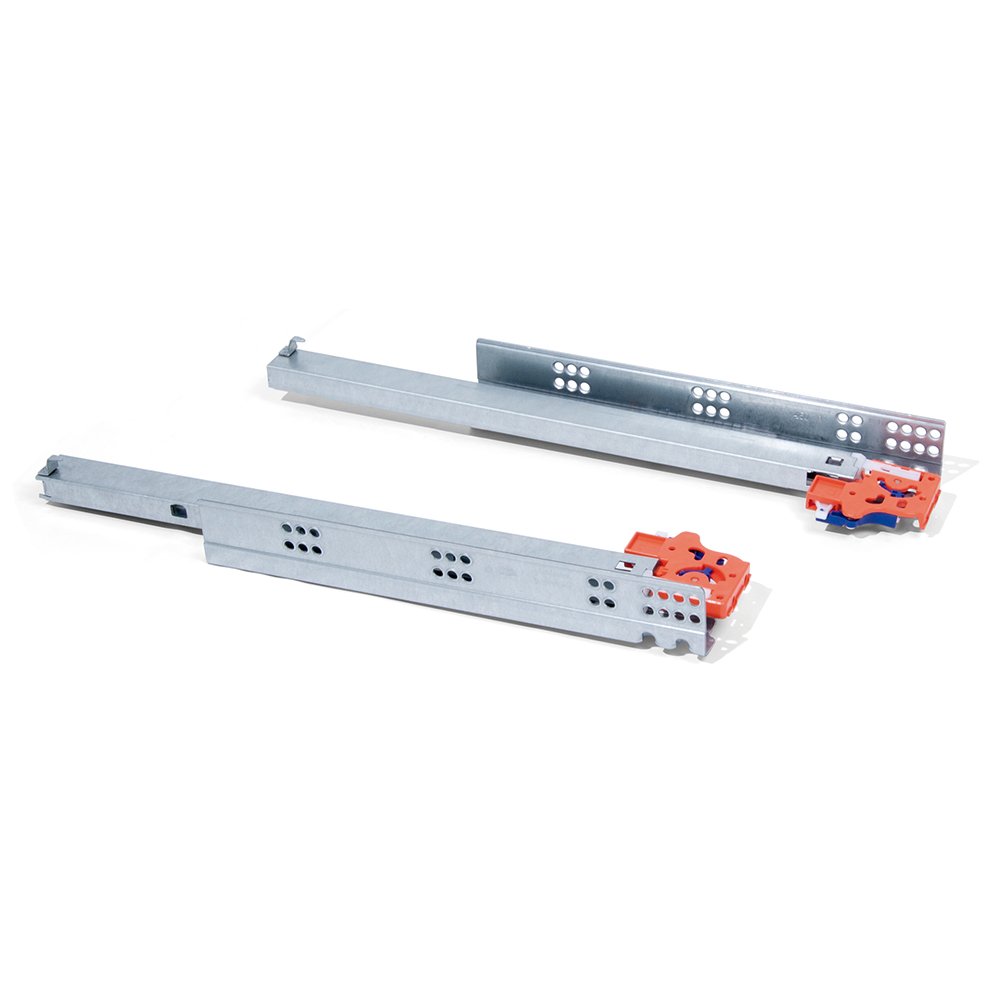 Emuca 3052505 Pair of concealed runners for drawer, full extension, soft closing, with couplings, L 490mm