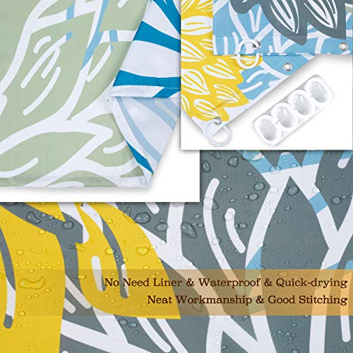 Yellow and Gray Shower Curtain Blue and Yellow Shower Curtain Dahlia