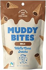 Muddy Bites - Milk Chocolate - Waffle Cone Snack Bite Sized Filled Cone Bites for Snack or Dessert Made with Cane Sugar, Kosh