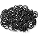 Seamless 8mm High Elastic Cotton stretch Hair Ties Bands Rope Ponytail Holders Headband Scrunchie Hair Accessories No Slipping Snagging Breaking or Stretching Out(100pcs) (Black)…