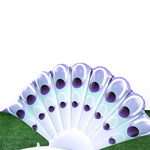 Giant Inflatable Pool Floats,ADSRO Deluxe Peacock/Seahorse Swimming Pool Float Ride-on Outdoor Swimming Party Lakes or the Beach Large Hammock Lounge Raft Toys for Adults Kids size 59 inch (Peacock) - Thumbnail 3
