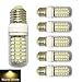 RCLITE 6-Pack 7W E26/E27 56-LED 5730 SMD LED Corn Bulb,60 Watts Replacement Incandescent Bulbs,Warm White Light 3000K,450 Lumens, Energy Saving Home Light Bulbs Lamp with Cover(No-Dimmable)