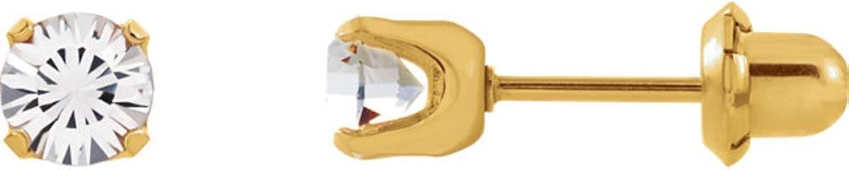 Crystal Inverness Piercing Earrings in 24k Gold Plated