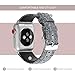 Secbolt Woven Band Compatible with Apple Watch Band 42mm 44mm iWatch Series 5 4 3 2 1, Canvas Fabric Strap with Genuine Leather Women Men(Gray, 42/44mm)