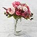 Flojery Silk Peony Bouquet Vintage Artificial Peonies Flower for Home Wedding Party Decor (1pcs, Dark Pink)