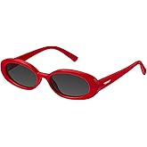 mosanana Retro Tiny Oval Sunglasses for Women with Small Face Narrow Style MS52360
