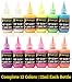 Diamond Driven Body Glow in Dark Paint Blacklight Face and Body Paint UV, Acrylic Glow Paint 60ml 2.02oz - Set of 12 Tubes - Neon Fluorescent