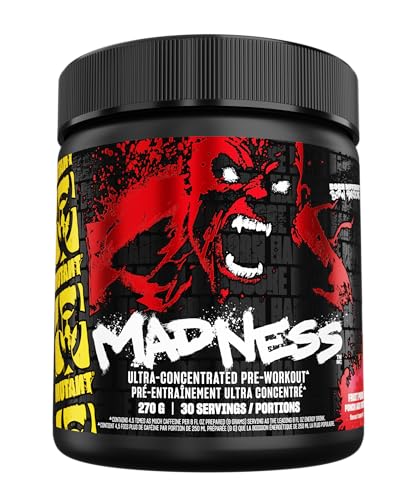 MUTANT MADNESS | Ultra-Concentrated Pre-Workout Supplement | 360mg Caffeine, 4g Pump & Performance Blend, Beta-Alanine, Energy & Focus| 30 serve | 270g | Fruit Punch