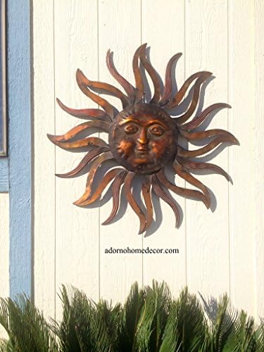 Large Metal Sun Wall Decor Rustic Garden Art