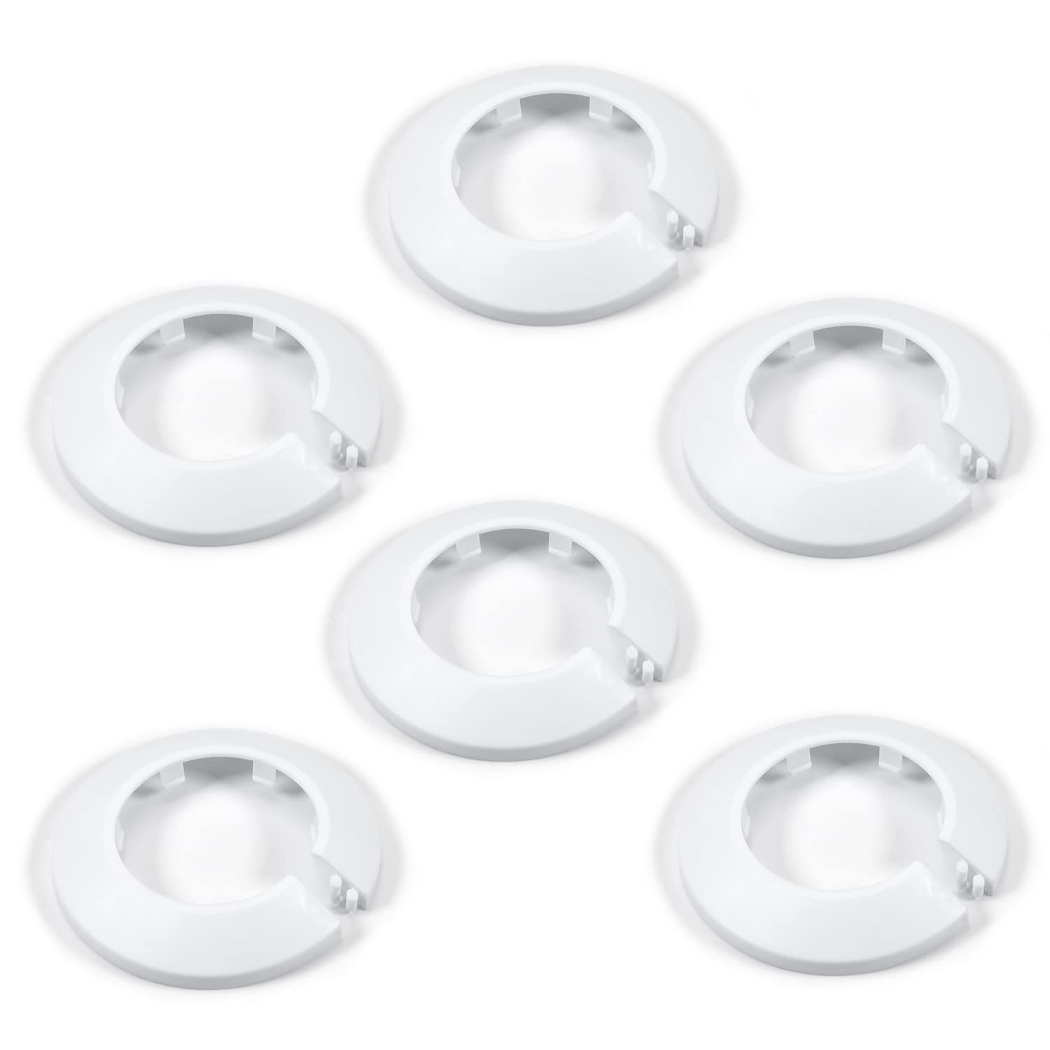 MroMax 50mm Pipe Cover, White Pipe Collar Flange Pipe Hole Collars for Radiator, Wall Pipe Tube Decoration 6pcs