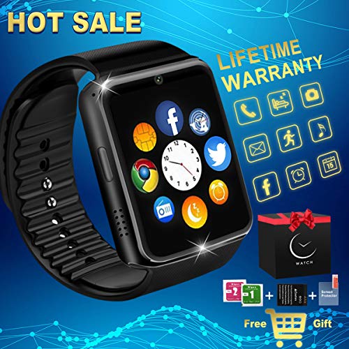 Bluetooth Smart Watch with Camera Waterproof Smartwatch Touch Screen Unlocked Cell Phone Watch Smart Wrist Watch Smart Watches for Android Phones Men Women Kids