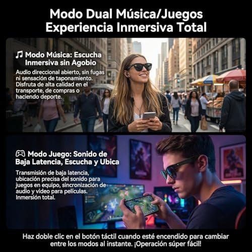 Genérico AI Smart Glasses, AI Smart Translation Glasses, Real Time Translation, Takes Care of Various Languages, Music and Hands-Free Calls, Use for Meetings and Travel