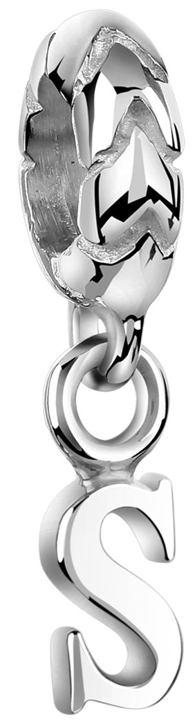 Nenalina bead letter s 925 sterling silver | letters element of beads alphabet | letters charm bead compatible for bracelet and chains | 719184-000