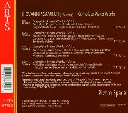 Giovanni Sgambati - Sgambati: Complete Piano Works (600554777023)