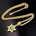 U7 Men's Star of David Necklace & Chain 18K Gold Plated Jewish Jewelry Religious Vintage Enamel Cross Megan Star Pendant