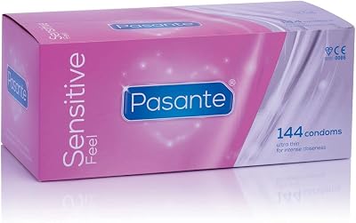 Pasante Sensitive Feel Condoms 144 Pack Latex Lubricated Reservoir