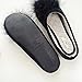 Women's Cozy Velvet Memory Foam House Slippers Non Slip Soles (7-8 M US, Black)