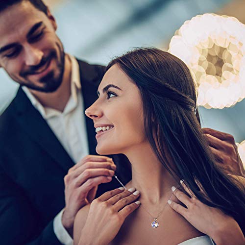 CRYSLOVE Collana Per Donna Argento Sterling 925 Fantastico Mondo Infinito Aurore Boreale Ciondolo Collana Crystal, Regali Romantico