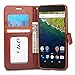 Nexus 6P Case, J&D [Wallet Stand] Google Nexus 6P Case Heavy Duty Protective Shock Resistant Wallet Case for Huawei Google Nexus 6P (Brown)