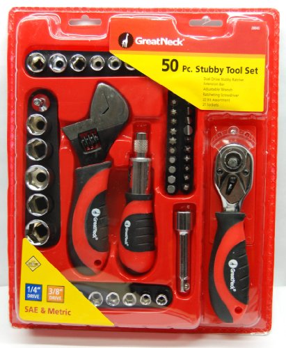 GreatNeck 28045 Ratchet and Socket Set, 50-Piece