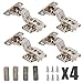 Yarachel Concealed Hinge - 2 Pairs/4 PCS Cabinet Hinges Hydraulic Hinges Cold Steel Rolling Soft Slow Close Stainless Steel Frameless Kitchen Cabinet Door Hinges with Screws (Inset)