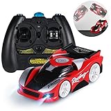 LESHP Climbing Car Wall Floor Climber Remote Control RC Wall Climbing Climber Rocket Toy Car Racer Kid Toy Electric Toy RC Vehicle Stunt Car (RED)