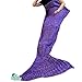 Hughapy Christmas Soft Mermaid Tail Blanket Handmade Living Room Sleeping Blanket For...