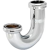 EZ-FLO Heavy-Duty J-Bend Sink Trap with a Captive Nut Connection, 1-1/2 Inch Slip Joint, 22 Gauge, Chrome, 35112