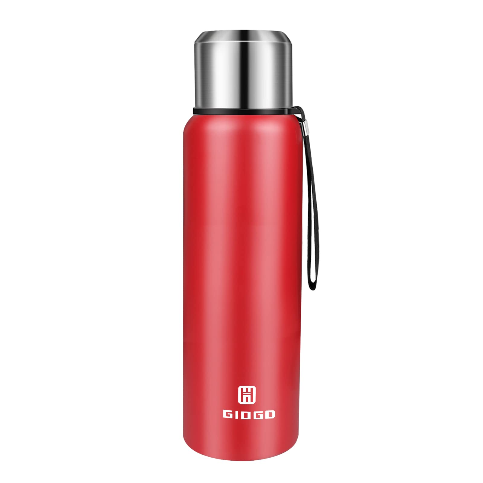 Vacuum Insulated Flask 750ml/25oz with Cup lid Stainless Steel Thermo Water Flasks Leakproof Keep Coffee hot&Cold Drink Bottle.(Red,750ml)