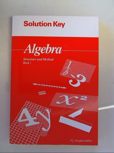 Algebra Structure and Method Book 1: Solution K... 0395585325 Book Cover