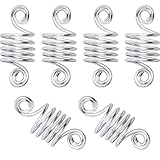 BBTO 50 Pieces Copper Hair Dreadlocks Coil Hair Wraps Braiding Dread Locks Metal Hair Cuffs (Silver)